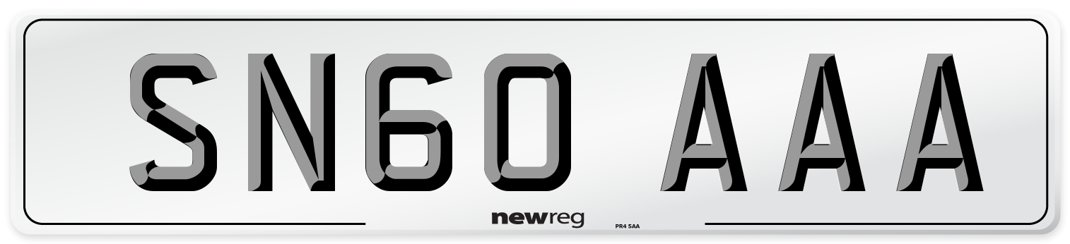 SN60 AAA Number Plate from New Reg
